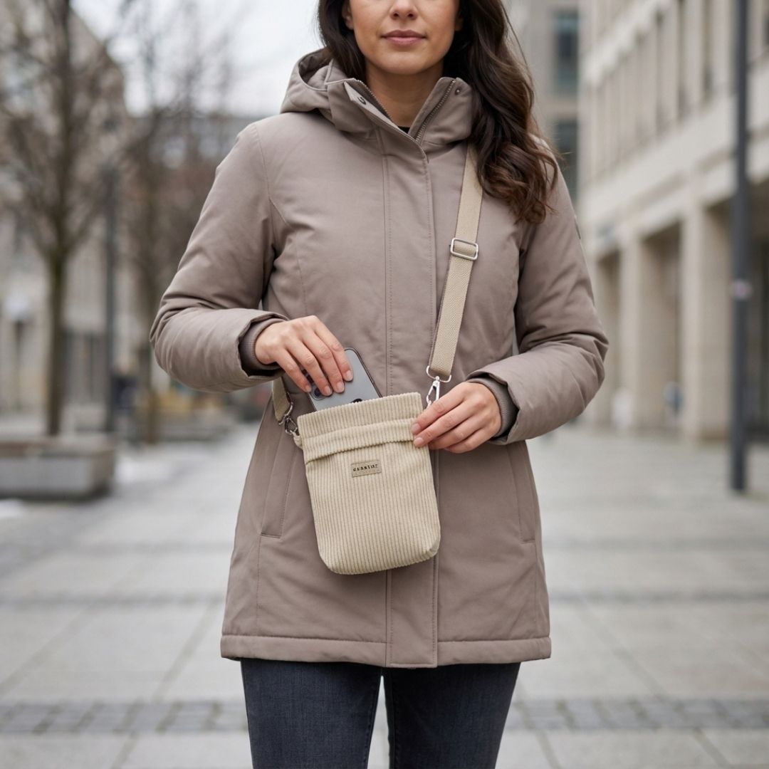 GRETJE MINI Handy Umhängetasche - Umhängetaschen - Linen Sand - Kuratist