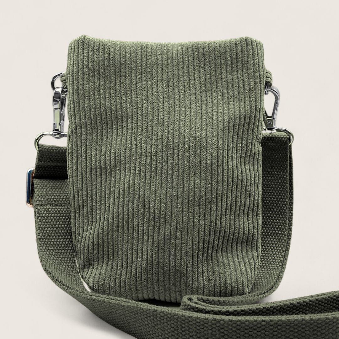 GRETJE MINI Handy Umhängetasche - Umhängetaschen - Cord Muted Olive - Kuratist
