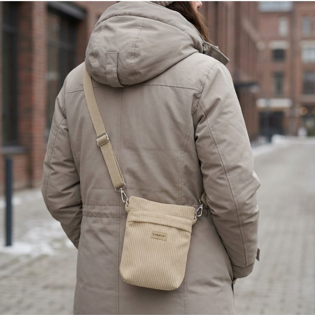 GRETJE MINI Handy Umhängetasche - Umhängetaschen - Linen Sand - Kuratist