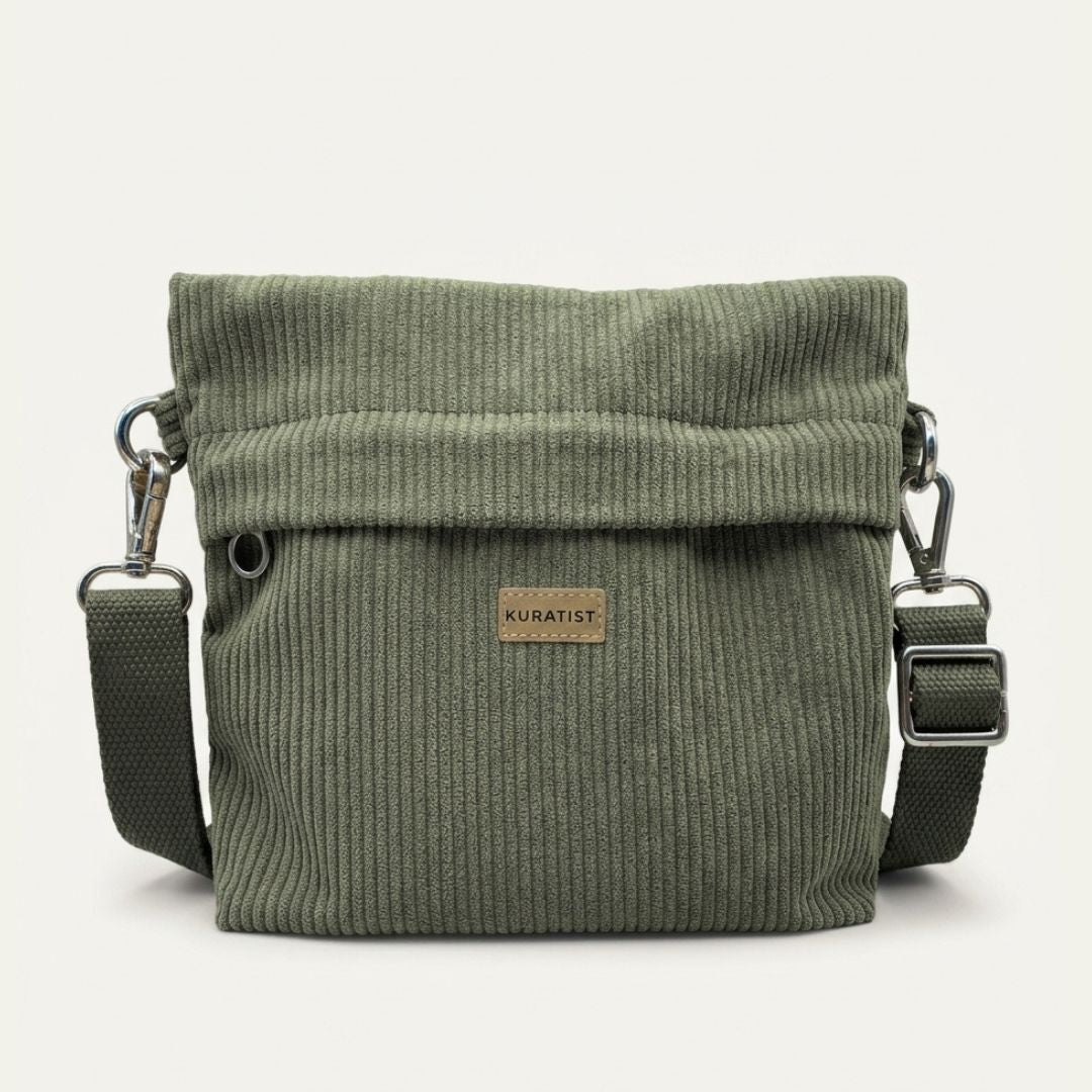 GRETJE Umhängetasche - Umhängetaschen - Cord Muted Olive - Kuratist