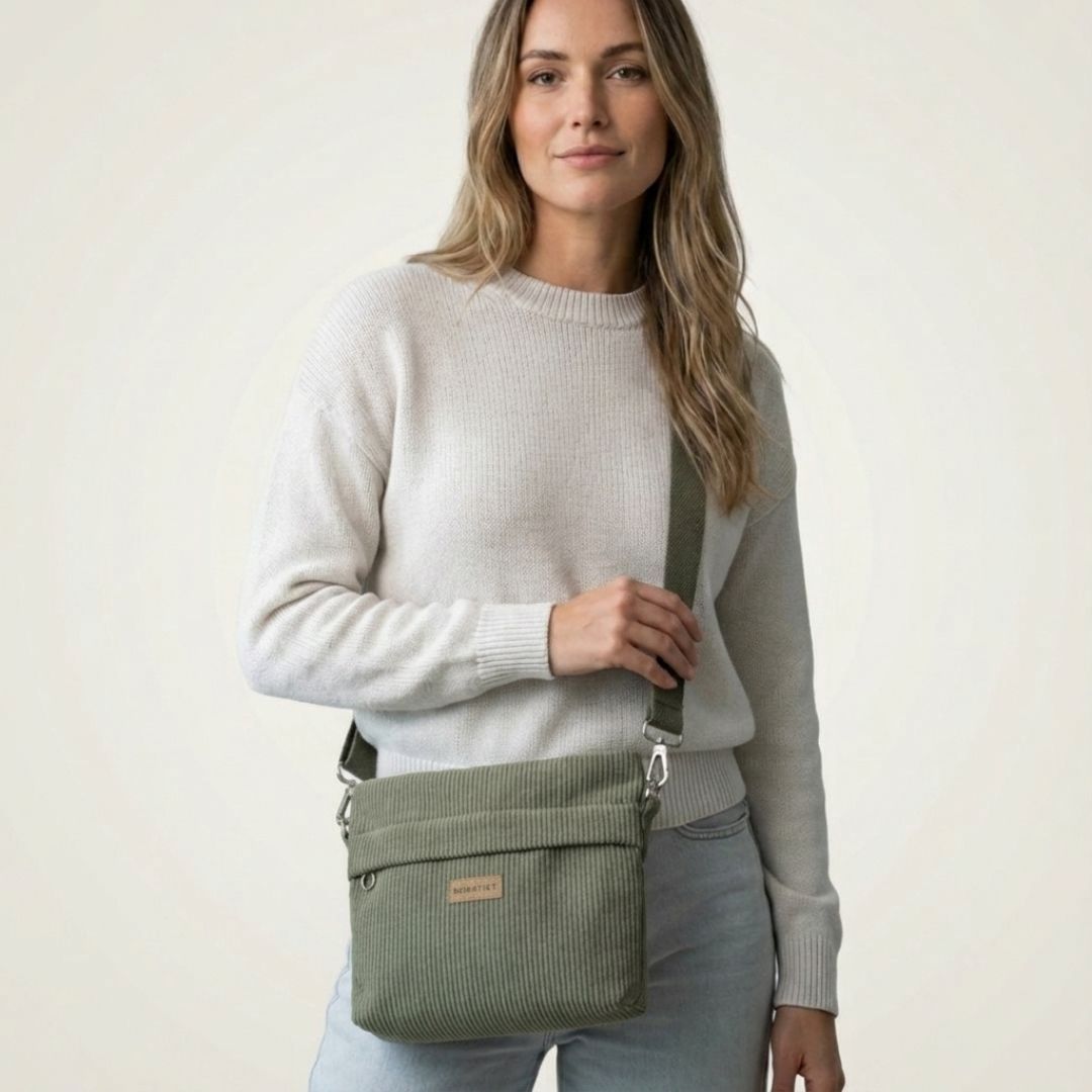 GRETJE Umhängetasche - Umhängetaschen - Cord Muted Olive - Kuratist