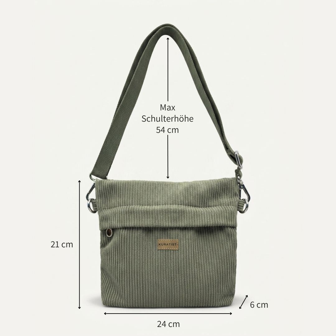 GRETJE Umhängetasche - Umhängetaschen - Cord Muted Olive - Kuratist
