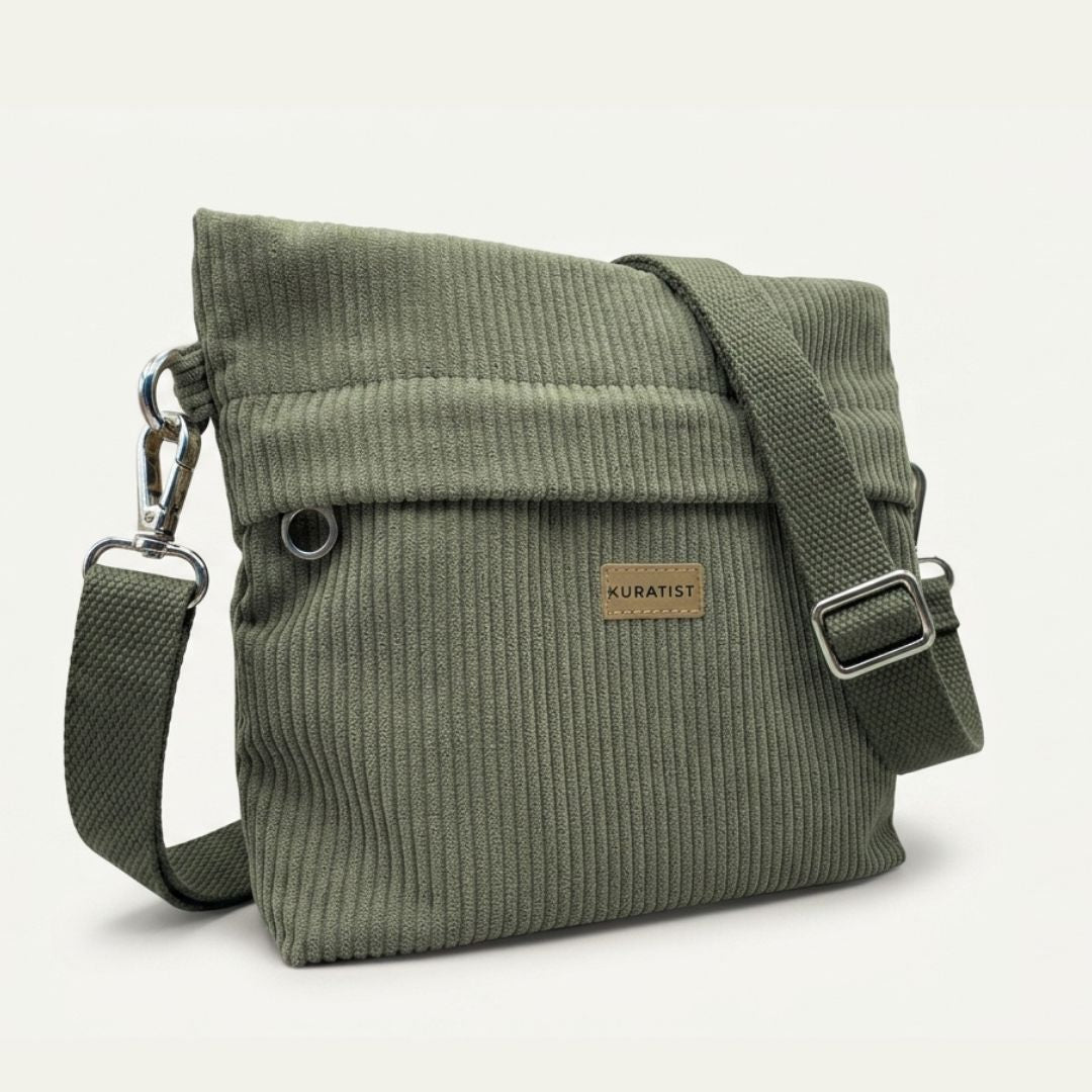 GRETJE Umhängetasche - Umhängetaschen - Cord Muted Olive - Kuratist