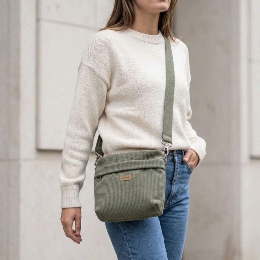 GRETJE Umhängetasche - Umhängetaschen - Cord Muted Olive - Kuratist