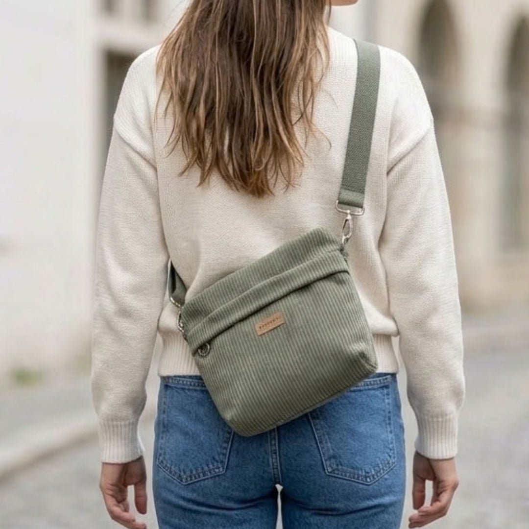GRETJE Umhängetasche - Umhängetaschen - Cord Muted Olive - Kuratist