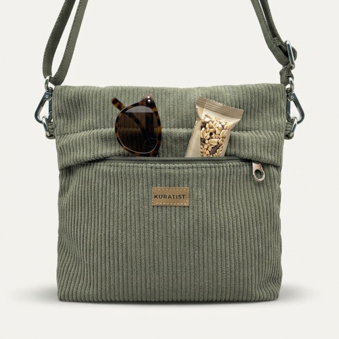 GRETJE Umhängetasche - Umhängetaschen - Cord Muted Olive - Kuratist