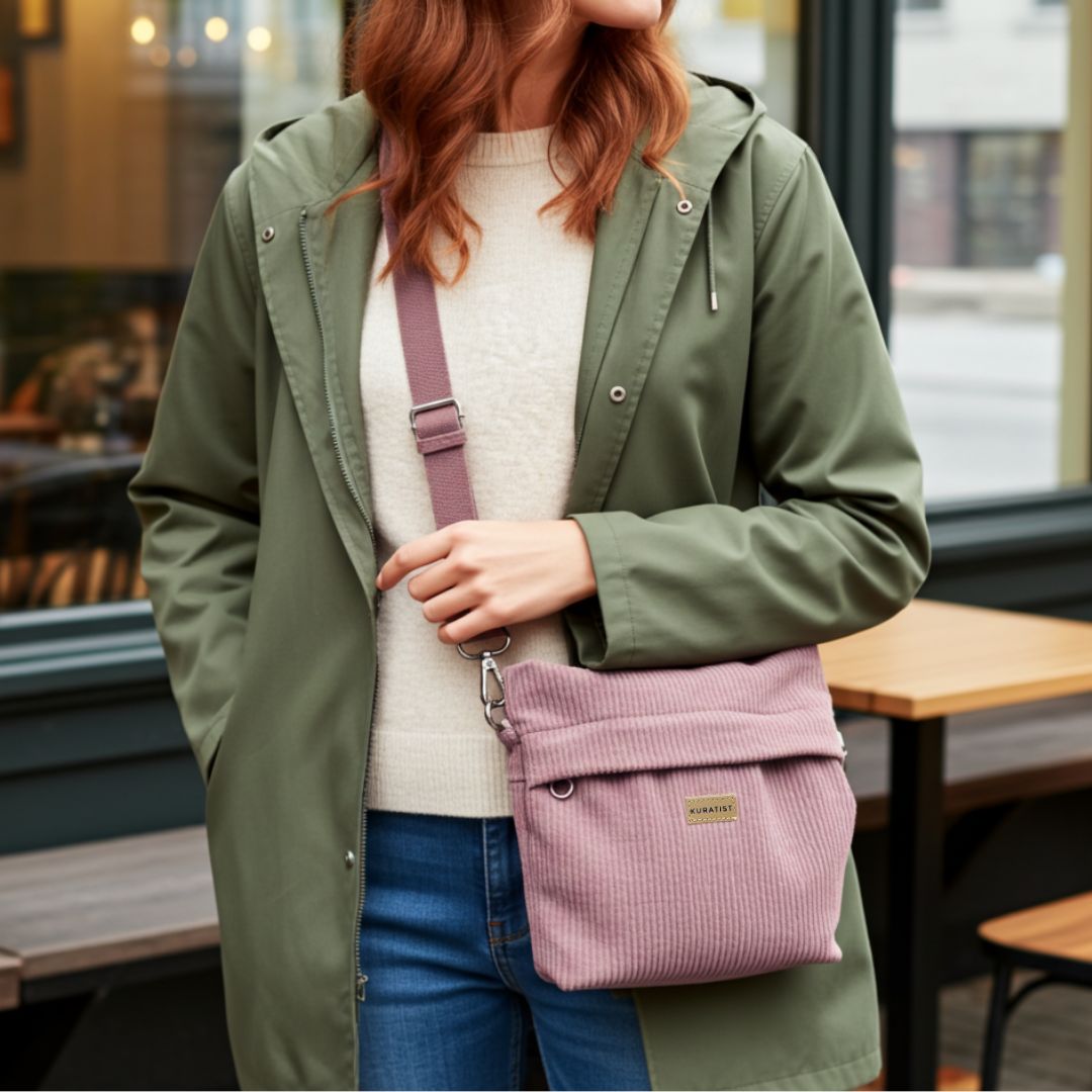 GRETJE Umhängetasche - Umhängetaschen - Cord Ash Rose - Kuratist