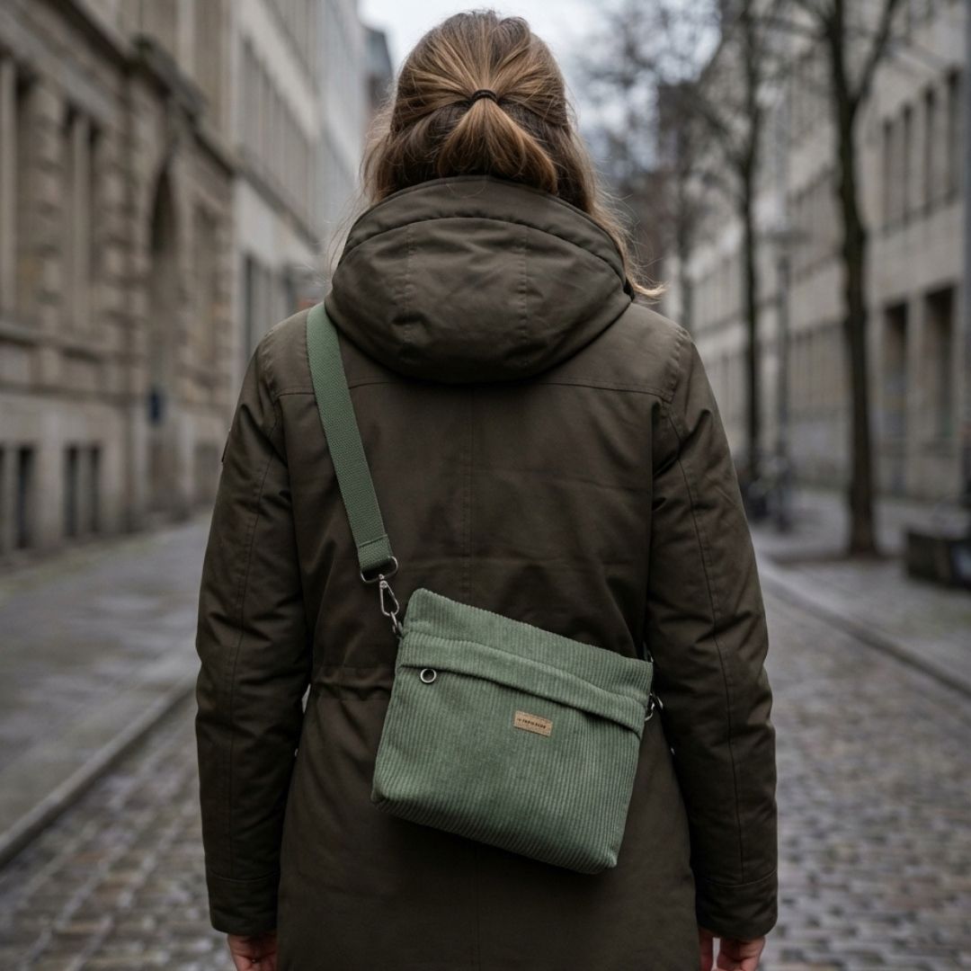 GRETJE Umhängetasche - Umhängetaschen - Cord Muted Olive - Kuratist