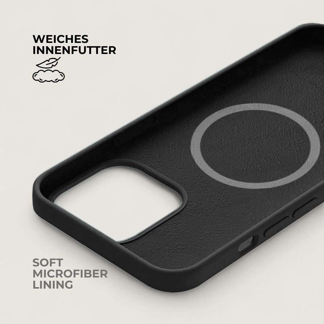 INA iPhone Silikonhülle mit MagSafe - Handyhüllen - Black - Kuratist
