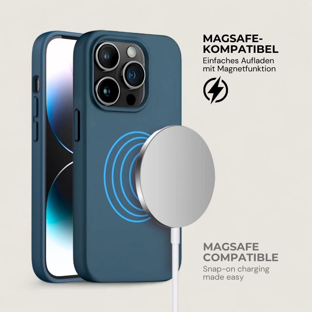 INA iPhone Silikonhülle mit MagSafe - Handyhüllen - Dark Blue - Kuratist