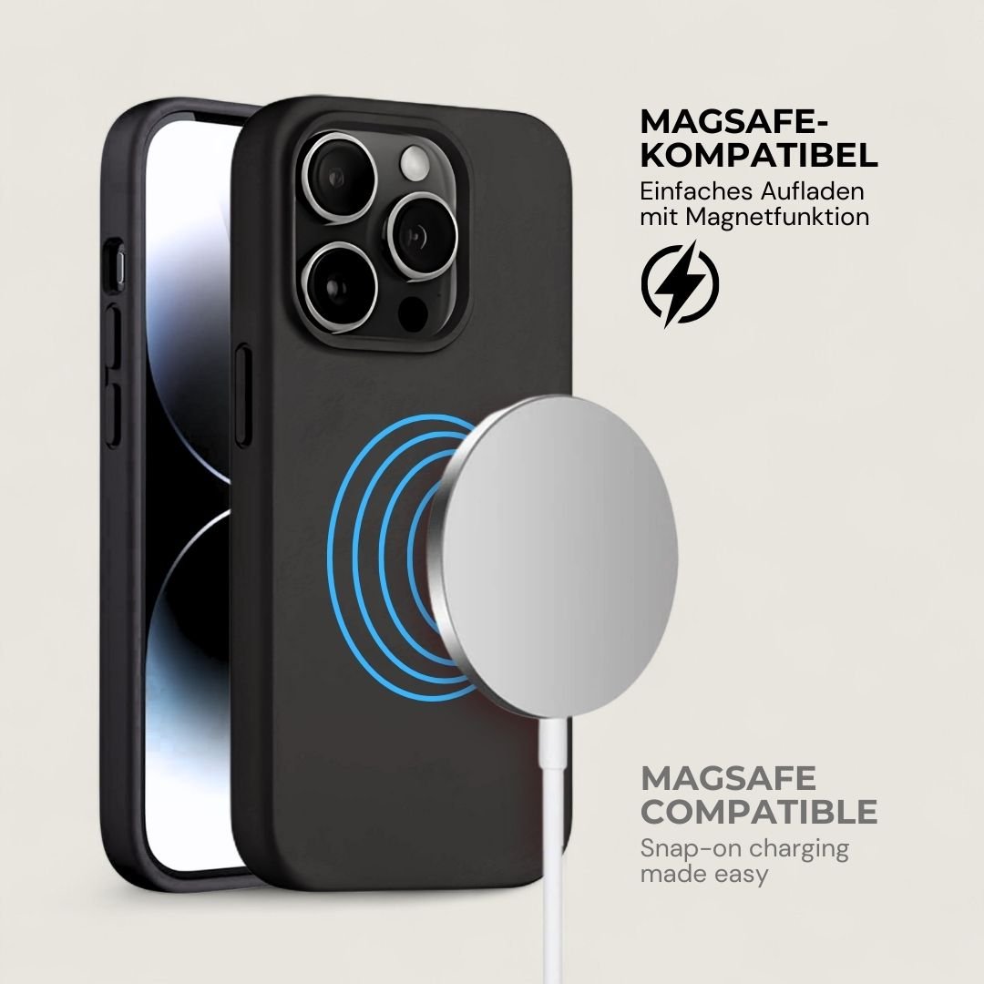 INA iPhone Silikonhülle mit MagSafe - Handyhüllen - Black - Kuratist