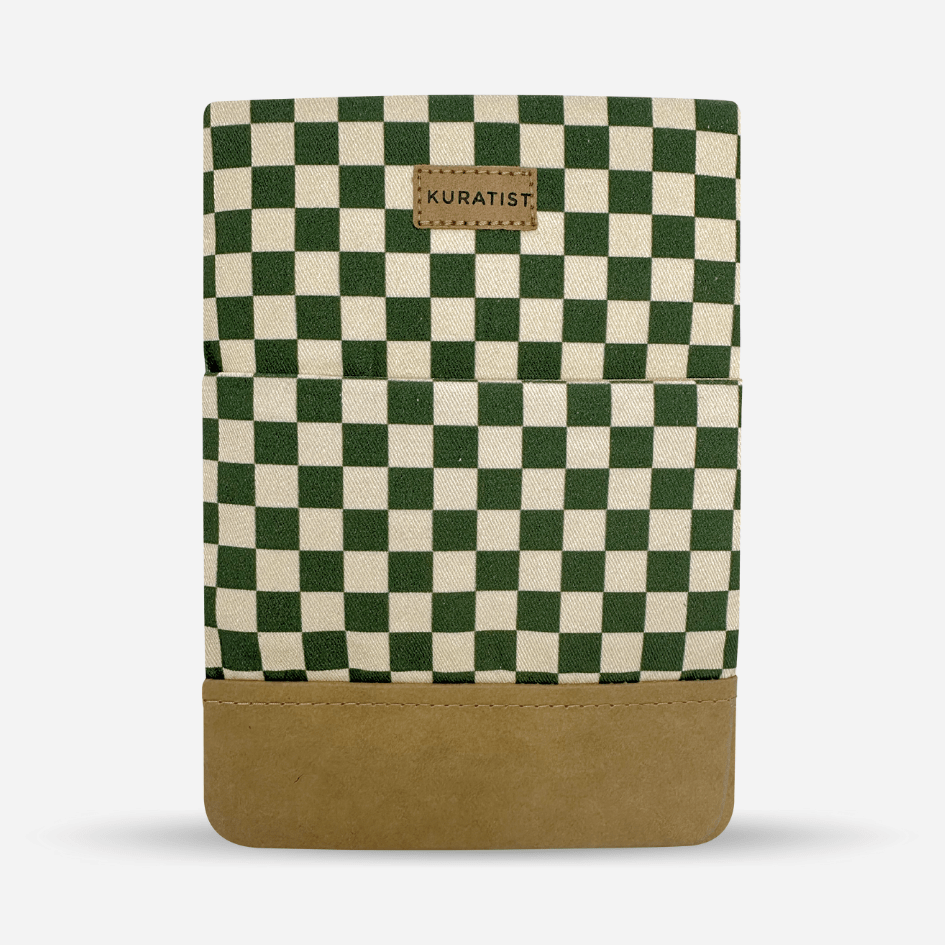 Kuratist AHOI E-Reader-Hülle Green Checkers Paper