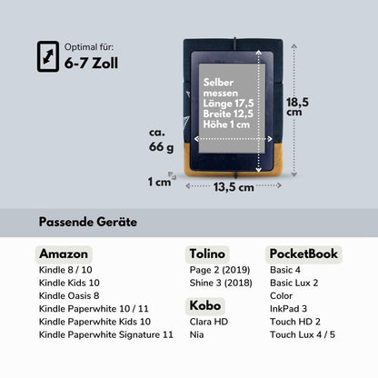 Kuratist MOIN eBook Reader Hülle, 6 Zoll