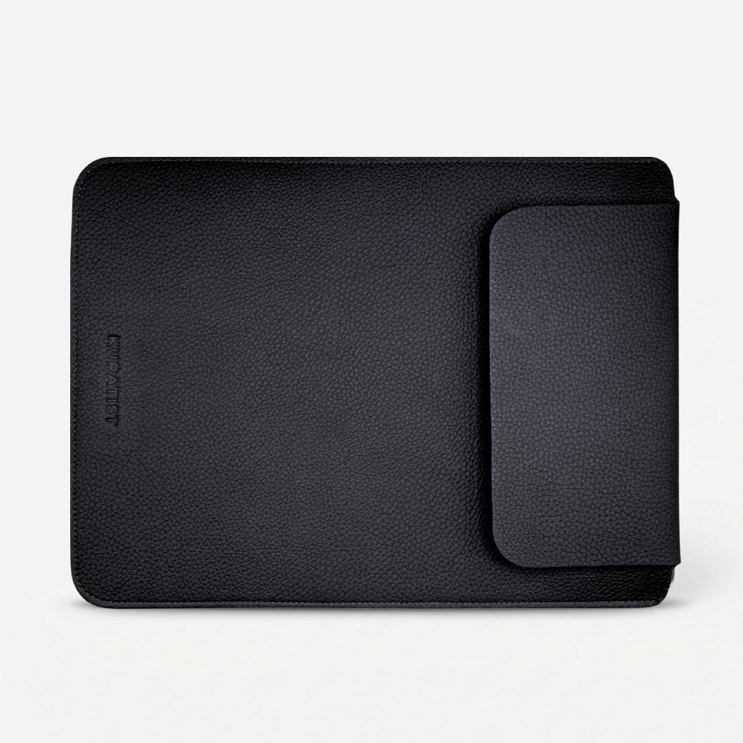 LUMI Laptop Hülle aus Leder für MacBook - Laptophüllen - Pebbled Black - Kuratist