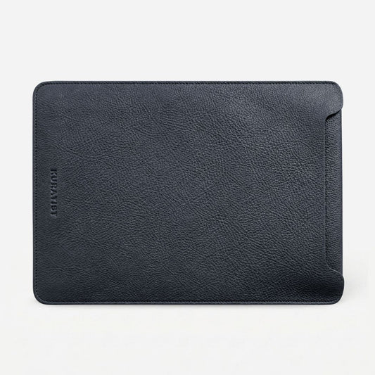 LUMI Laptop Hülle aus Leder für MacBook - Laptophüllen - Pebbled Black - Kuratist