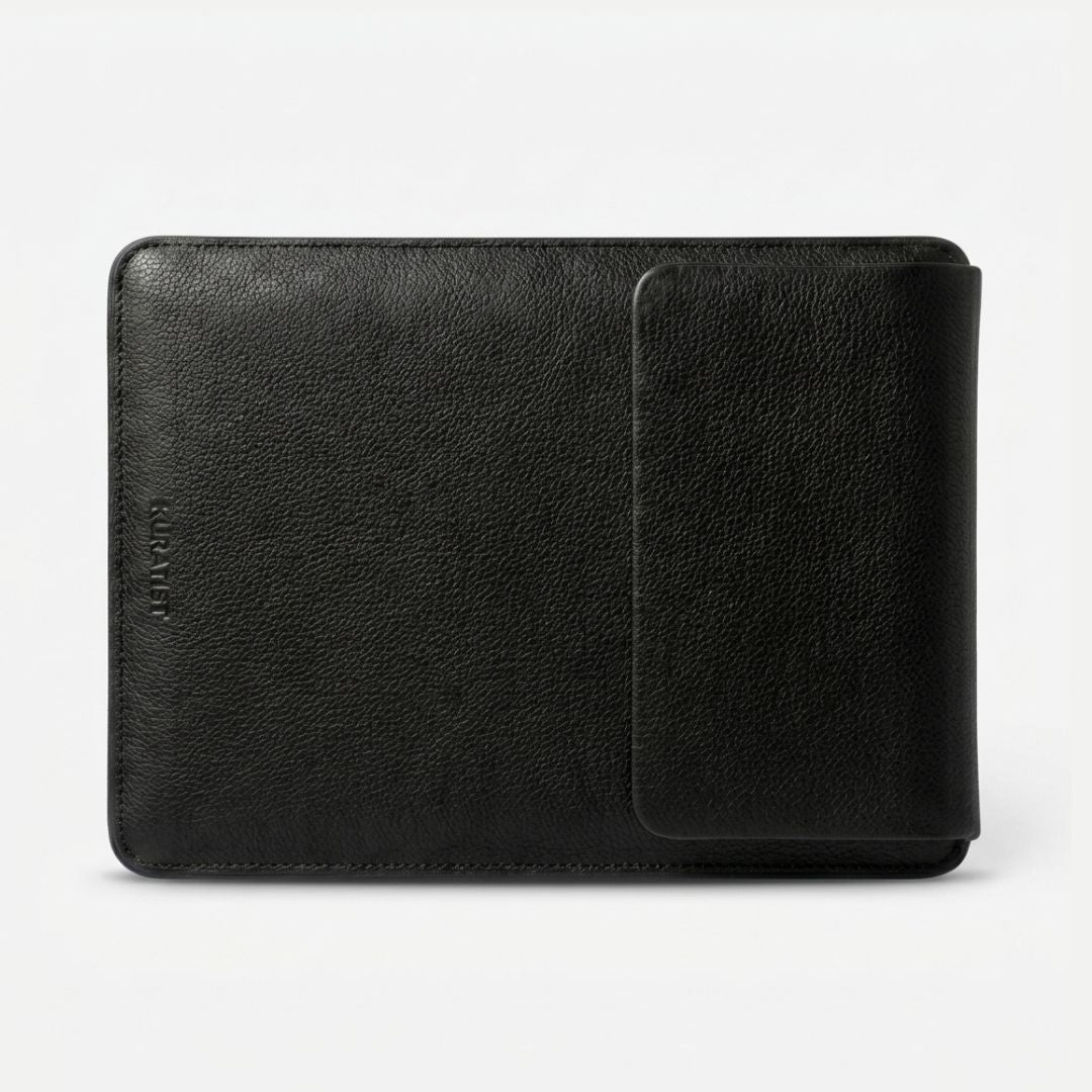 LUMI Laptop Hülle aus Leder für MacBook & Notebooks - Laptophüllen - Pebbled Black - Kuratist