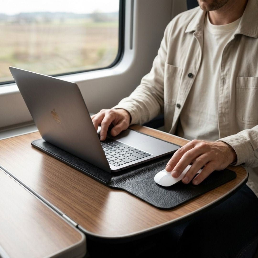 LUMI Laptop Hülle aus Leder für MacBook & Notebooks - Laptophüllen - Pebbled Black - Kuratist