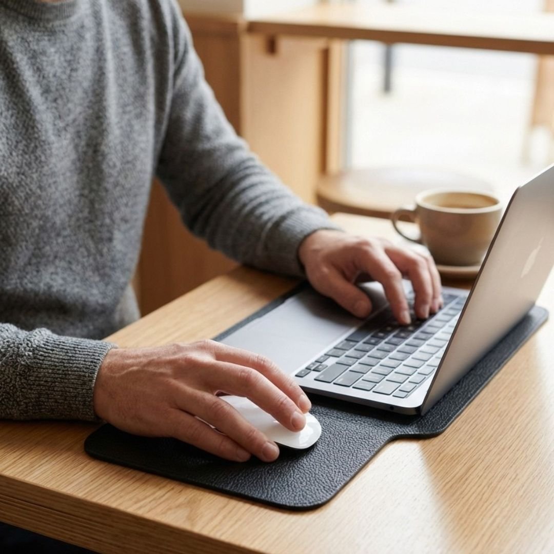LUMI Laptop Hülle aus Leder für MacBook & Notebooks - Laptophüllen - Pebbled Black - Kuratist