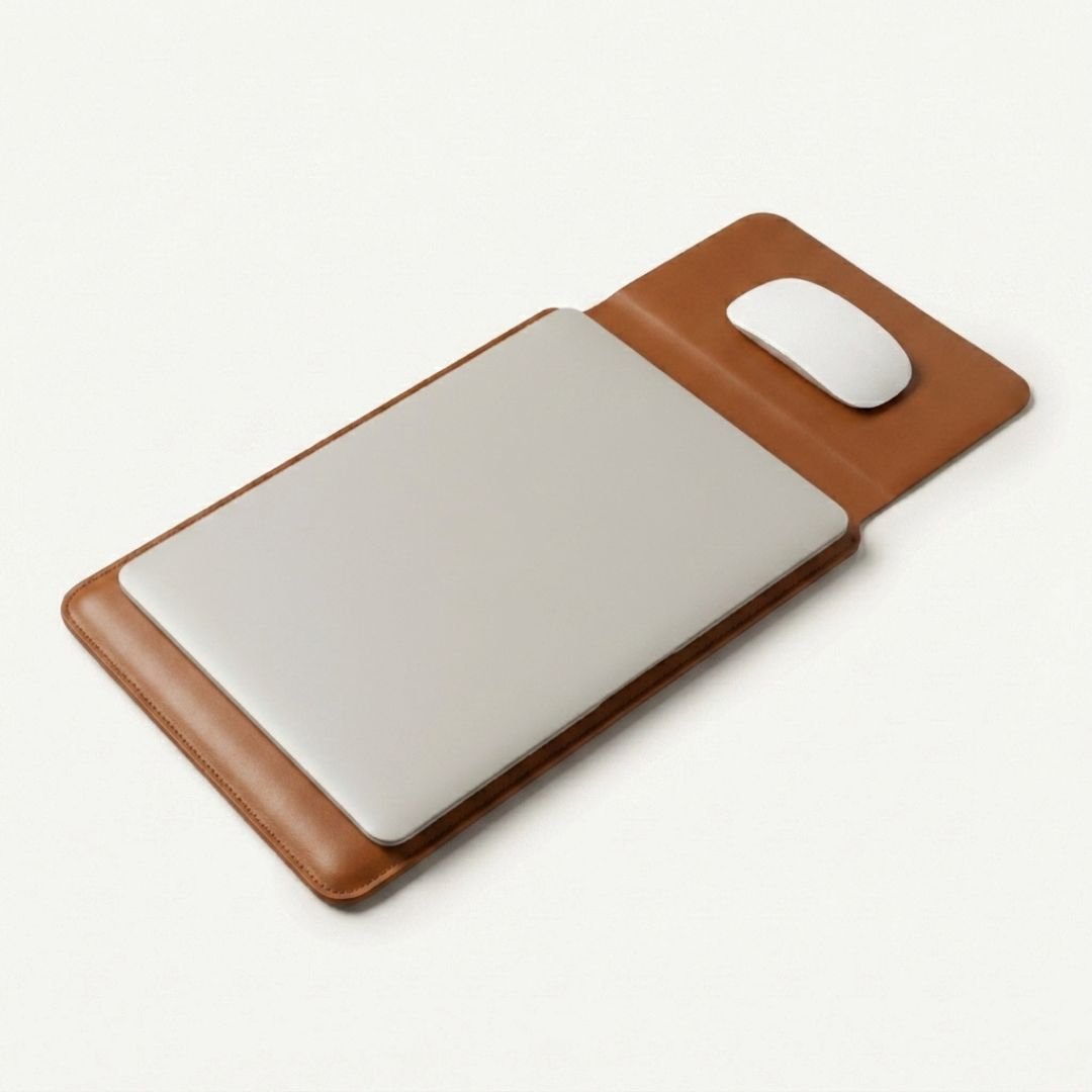 LUMI Laptop Hülle aus Leder für MacBook & Notebooks - Laptophüllen - Nappa Sienna Brown - Kuratist