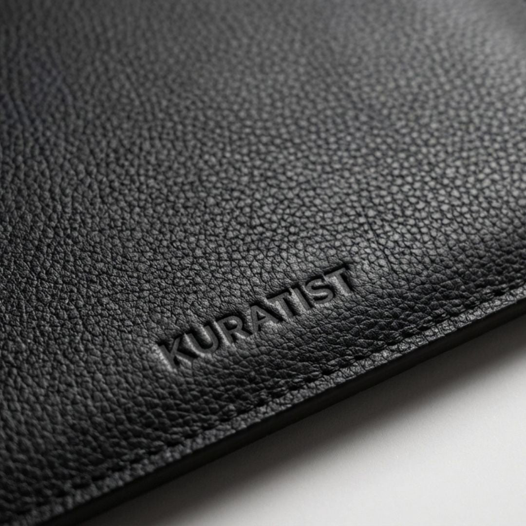 LUMI Laptop Hülle aus Leder für MacBook & Notebooks - Laptophüllen - Pebbled Black - Kuratist