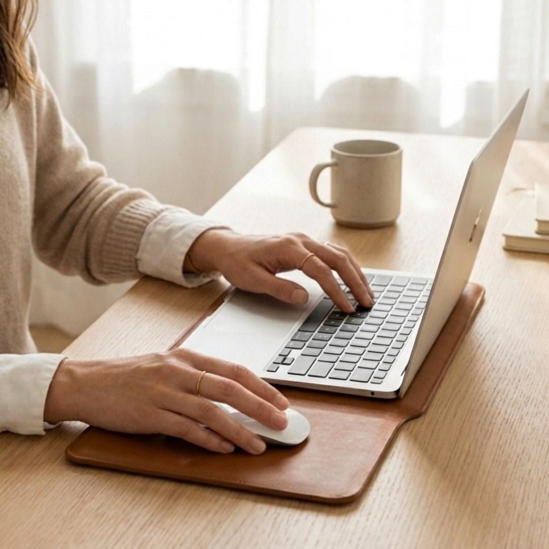 LUMI Laptop Hülle aus Leder für MacBook & Notebooks - Laptophüllen - Nappa Sienna Brown - Kuratist
