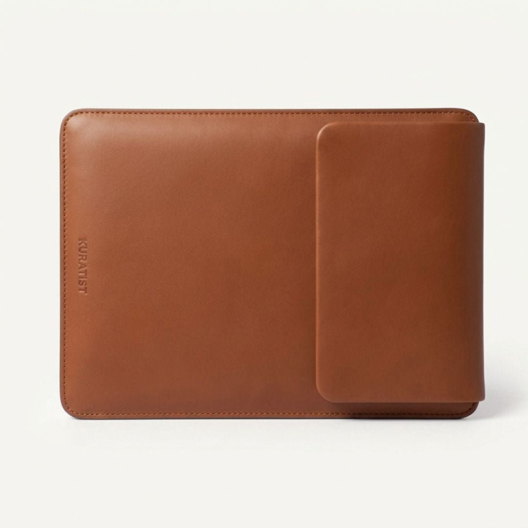 LUMI Laptop Hülle aus Leder für MacBook & Notebooks - Laptophüllen - Nappa Sienna Brown - Kuratist