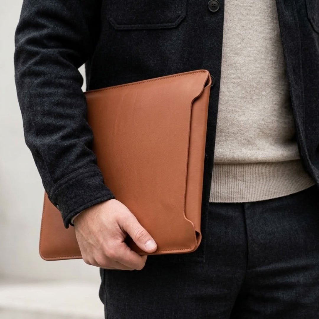 LUMI Laptophülle aus Premium Rindsleder - Laptophüllen - Nappa Sienna Brown - Kuratist