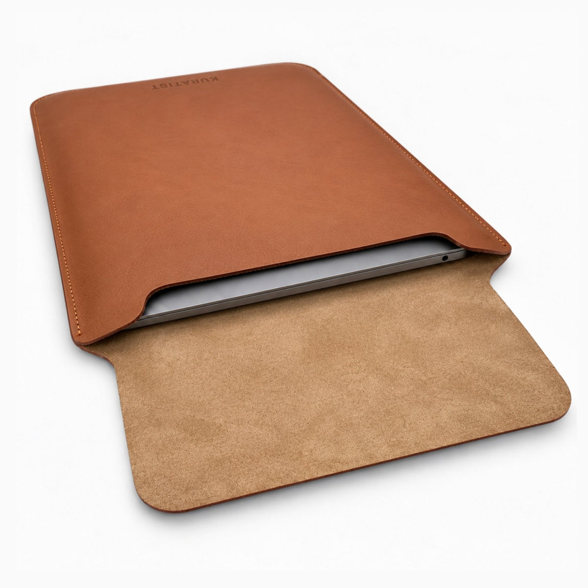 LUMI Laptophülle aus Premium Rindsleder - Laptophüllen - Nappa Sienna Brown - Kuratist