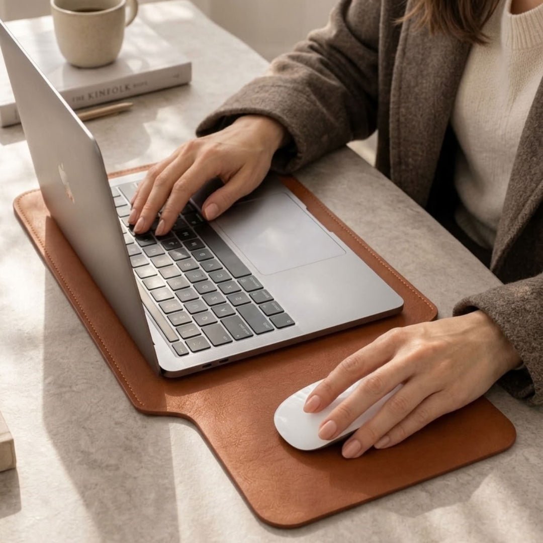 LUMI Laptophülle aus Premium Rindsleder - Laptophüllen - Nappa Sienna Brown - Kuratist