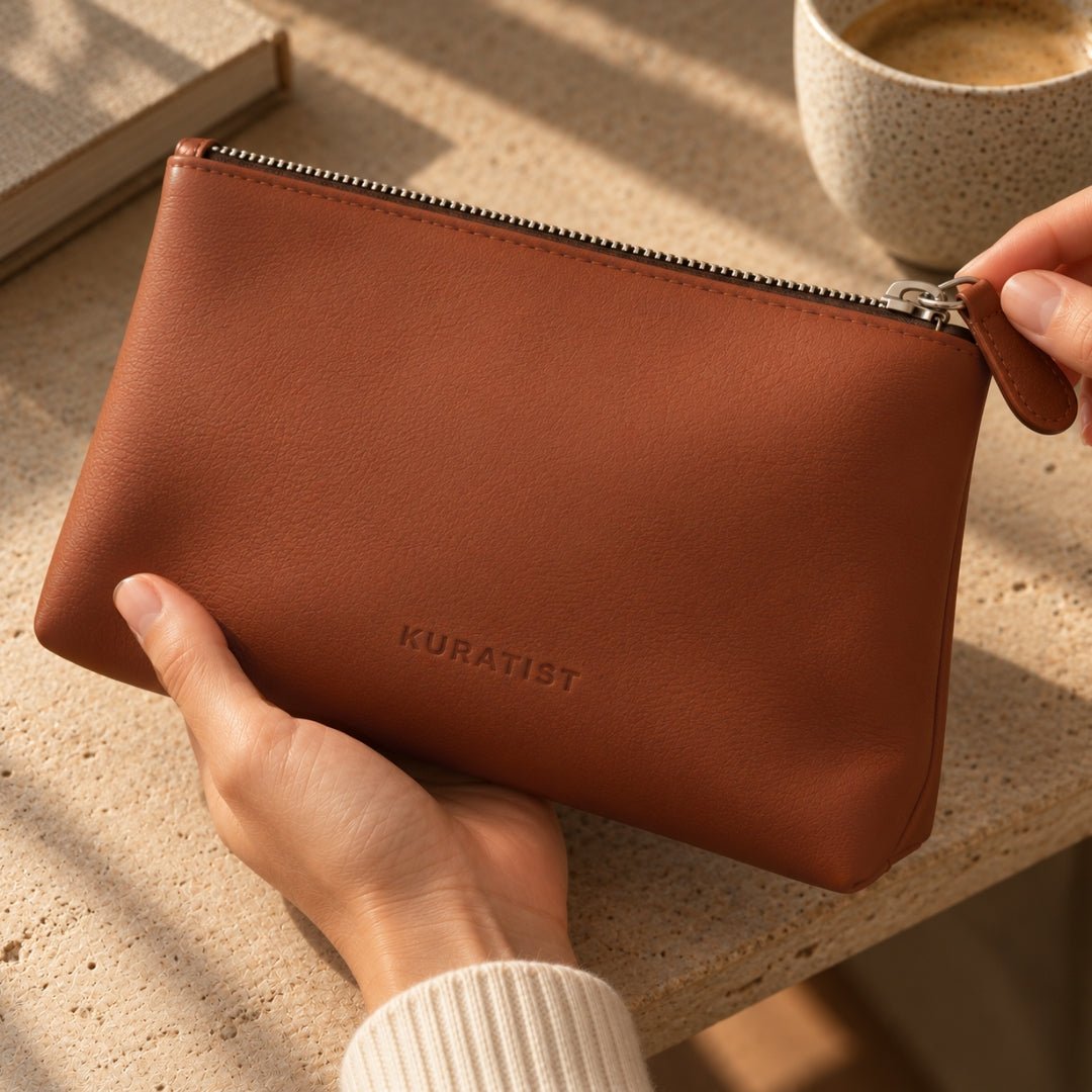 LUMI Tech-Organizer (Premium Echtleder) - Zubehör Taschen - Sienna Brown Fine Nappa - Kuratist