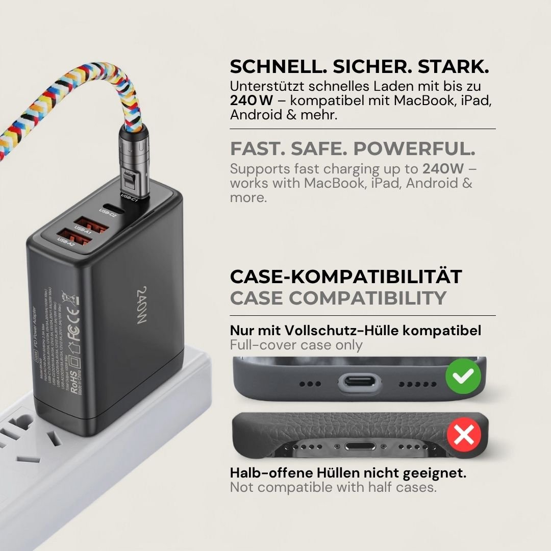 LYRA – 2 in 1 Handykette mit USB - C Ladekabel - Handykette - Patchwork - Kuratist