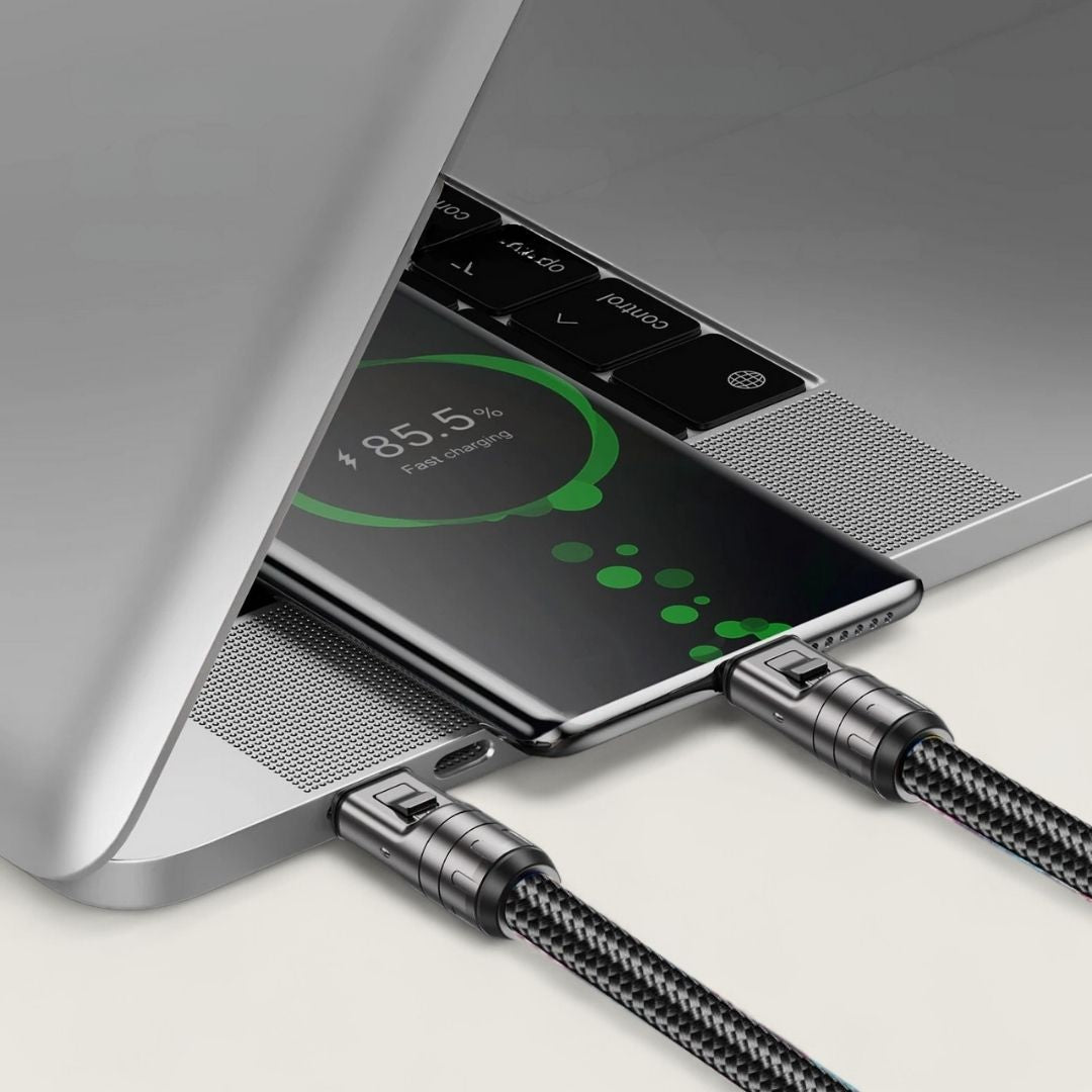 LYRA – 2 in 1 Handykette mit USB - C Ladekabel - Handykette - Black - Kuratist