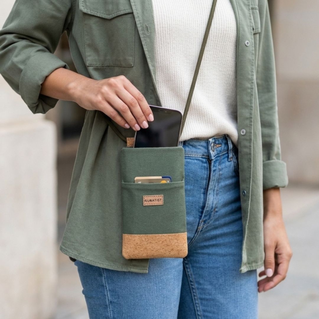 NELA Handytasche zum Umhängen - Handytasche zum Umhängen - Pine Cork - Kuratist