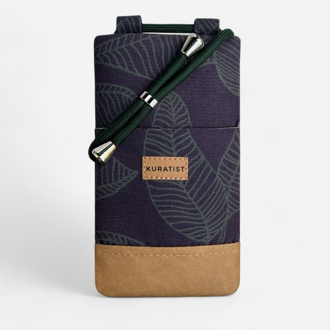 NELA Handytasche zum Umhängen Bedruckt - Handytasche zum Umhängen - Nocturnal Leaves Paper - Kuratist