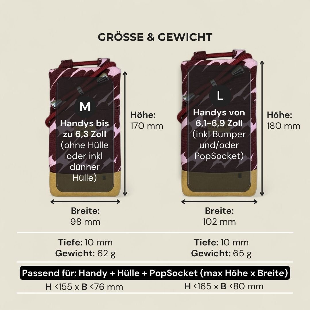 NELA Handytasche zum Umhängen Bedruckt - Handytasche zum Umhängen - Merlot Brush - Kuratist