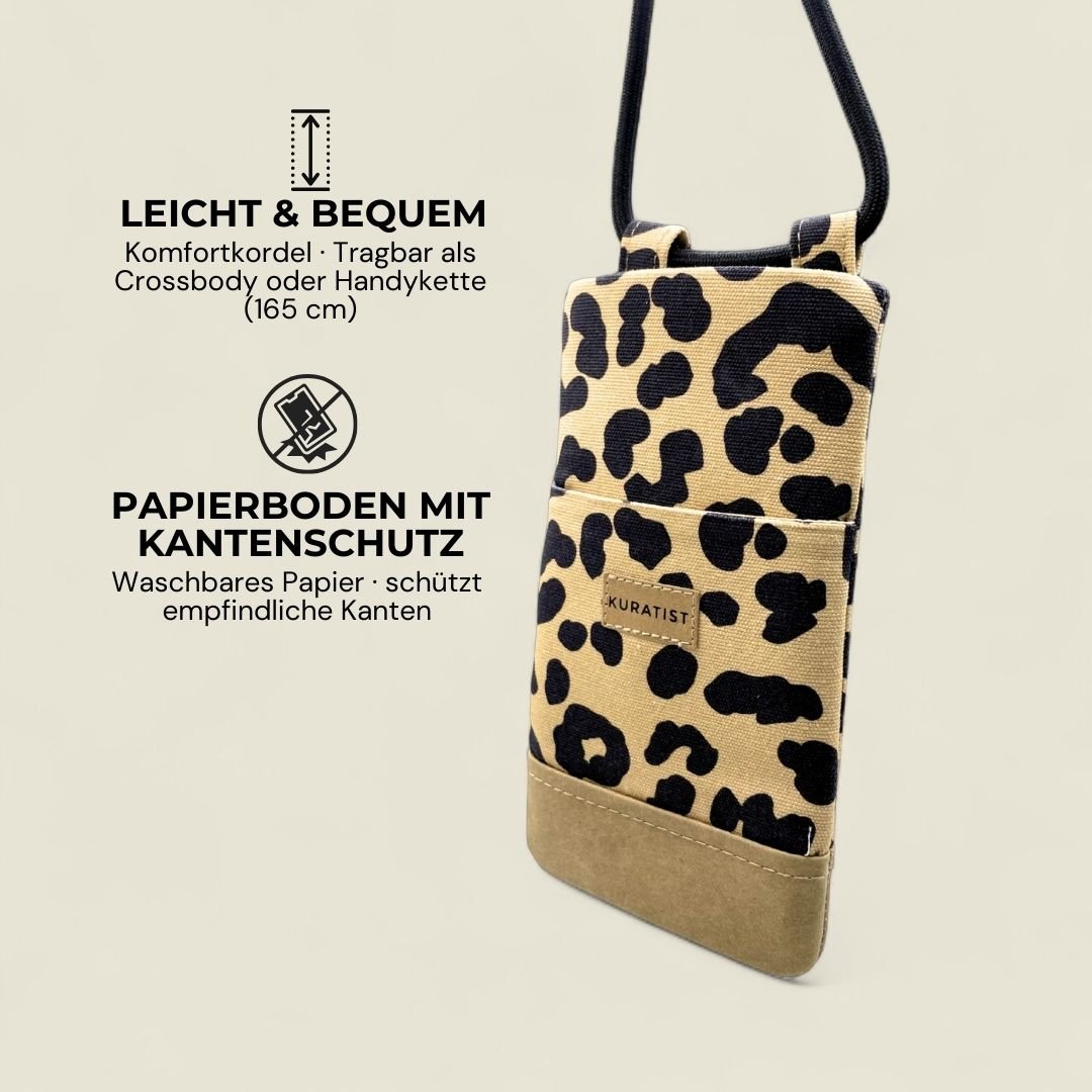 NELA Handytasche zum Umhängen Bedruckt - Handytasche zum Umhängen - Leopard - Kuratist