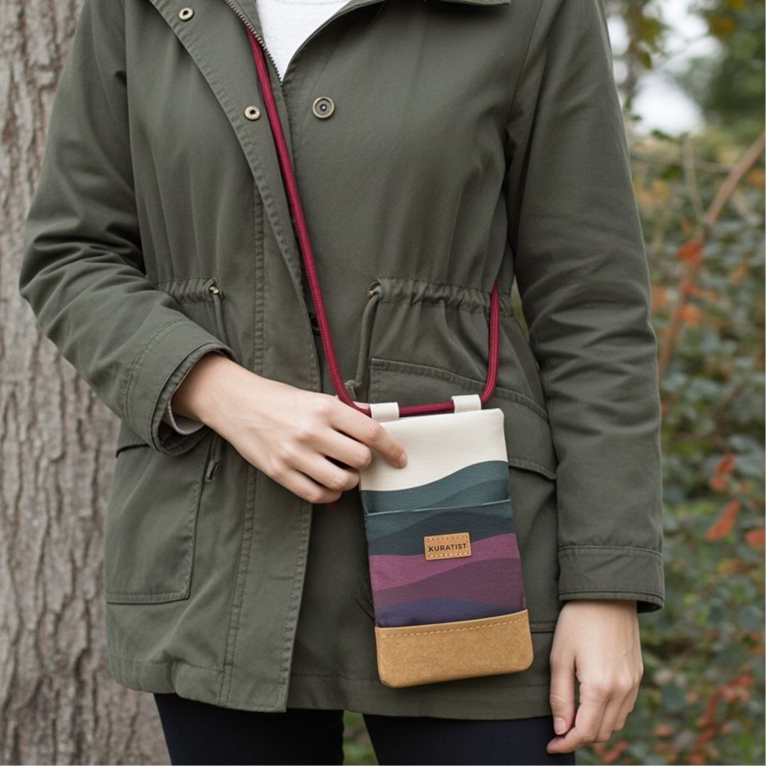 NELA Handytasche zum Umhängen Bedruckt - Handytasche zum Umhängen - Midnight Tide Paper - Kuratist