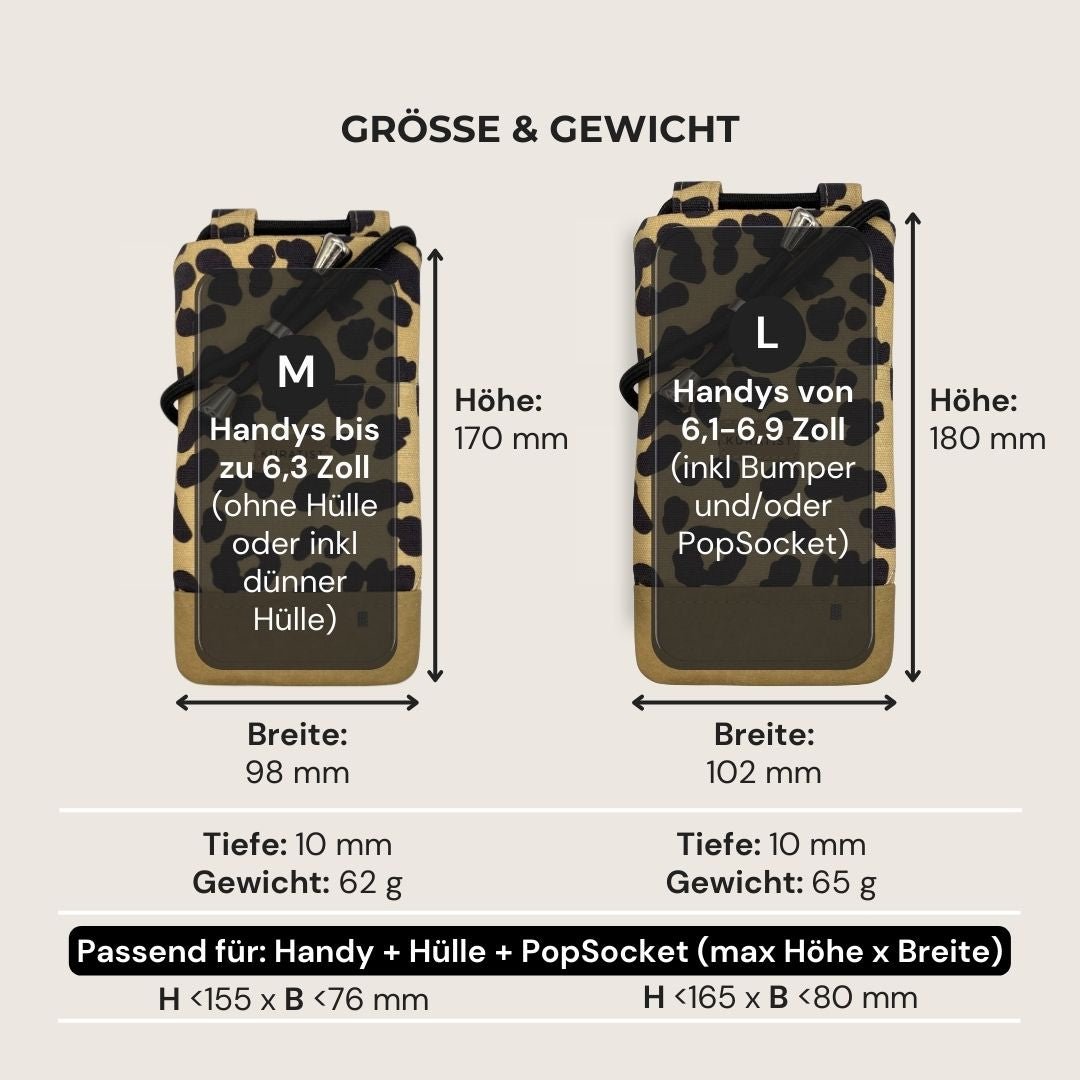 NELA Handytasche zum Umhängen Bedruckt - Handytasche zum Umhängen - Leopard - Kuratist