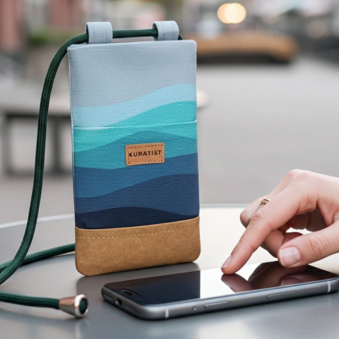 NELA Handytasche zum Umhängen Bedruckt - Handytasche zum Umhängen - Deep Sea Paper - Kuratist
