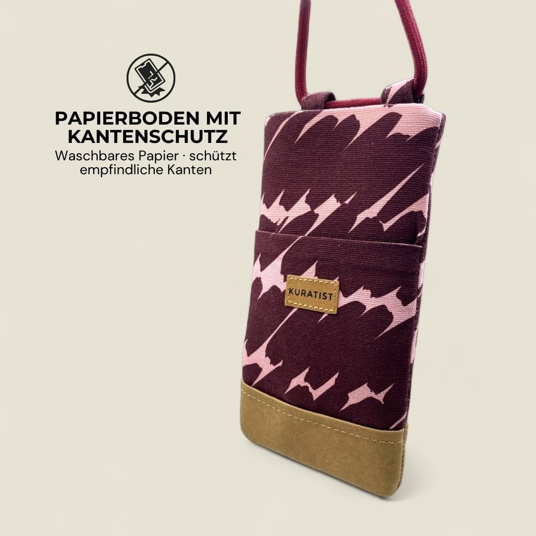NELA Handytasche zum Umhängen Bedruckt - Handytasche zum Umhängen - Merlot Brush - Kuratist