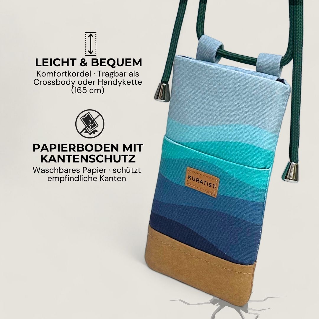NELA Handytasche zum Umhängen Bedruckt - Handytasche zum Umhängen - Deep Sea Paper - Kuratist