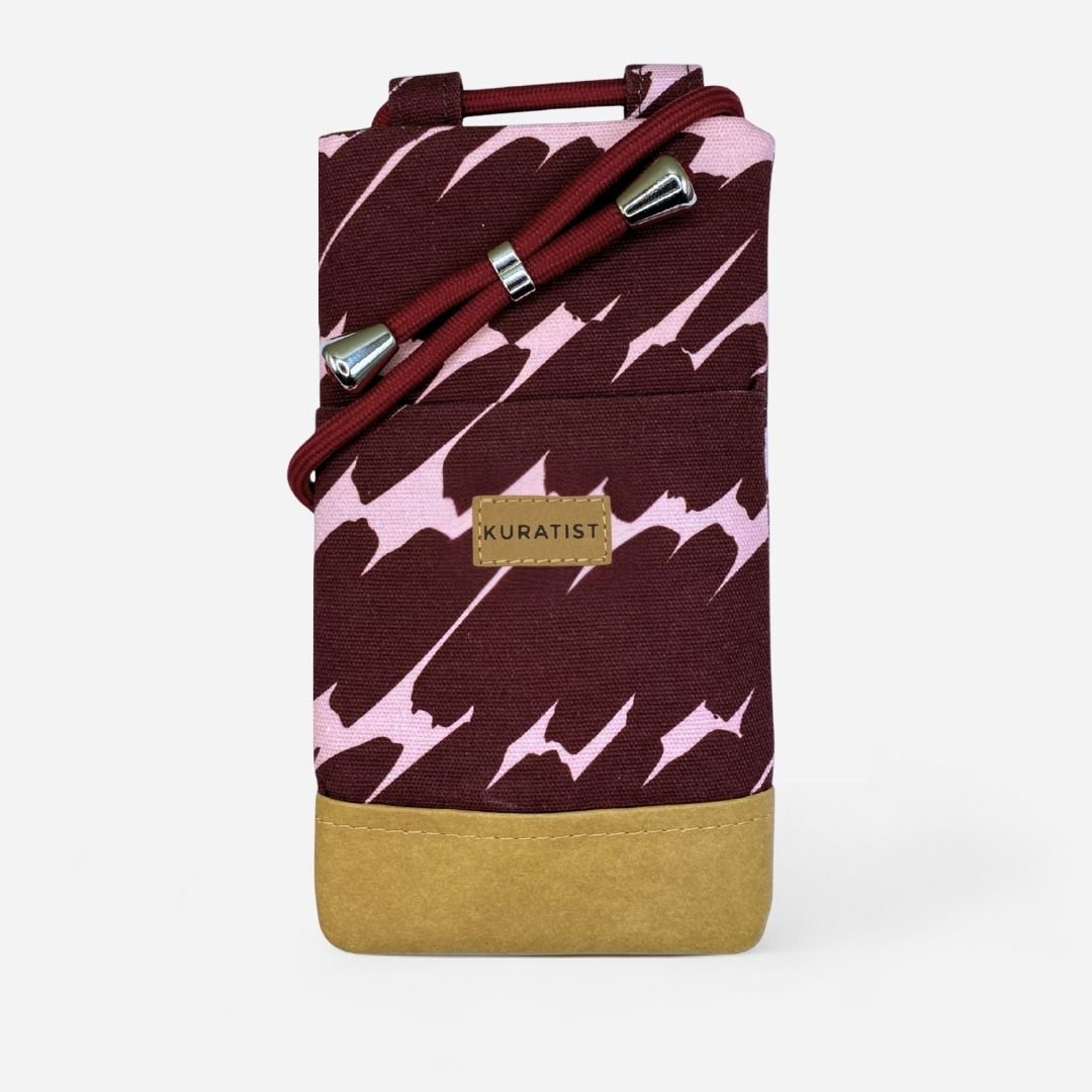 NELA Handytasche zum Umhängen Bedruckt - Handytasche zum Umhängen - Merlot Brush - Kuratist