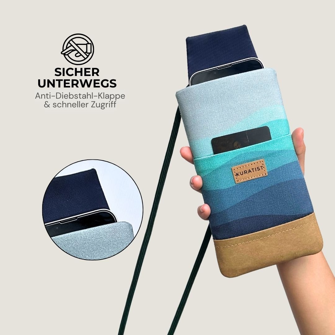 NELA Handytasche zum Umhängen Bedruckt - Handytasche zum Umhängen - Deep Sea Paper - Kuratist
