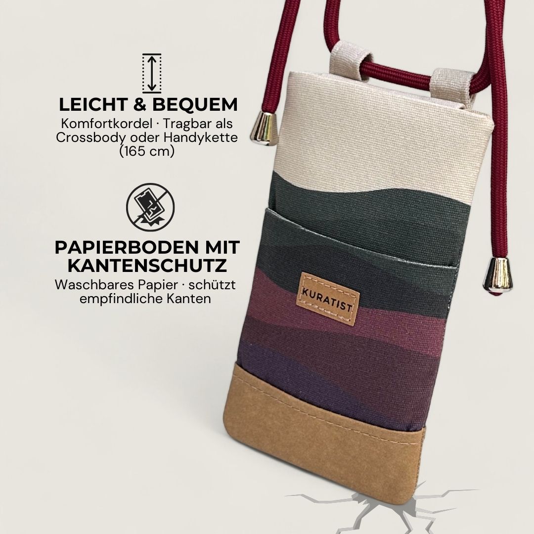 NELA Handytasche zum Umhängen Bedruckt - Handytasche zum Umhängen - Midnight Tide Paper - Kuratist