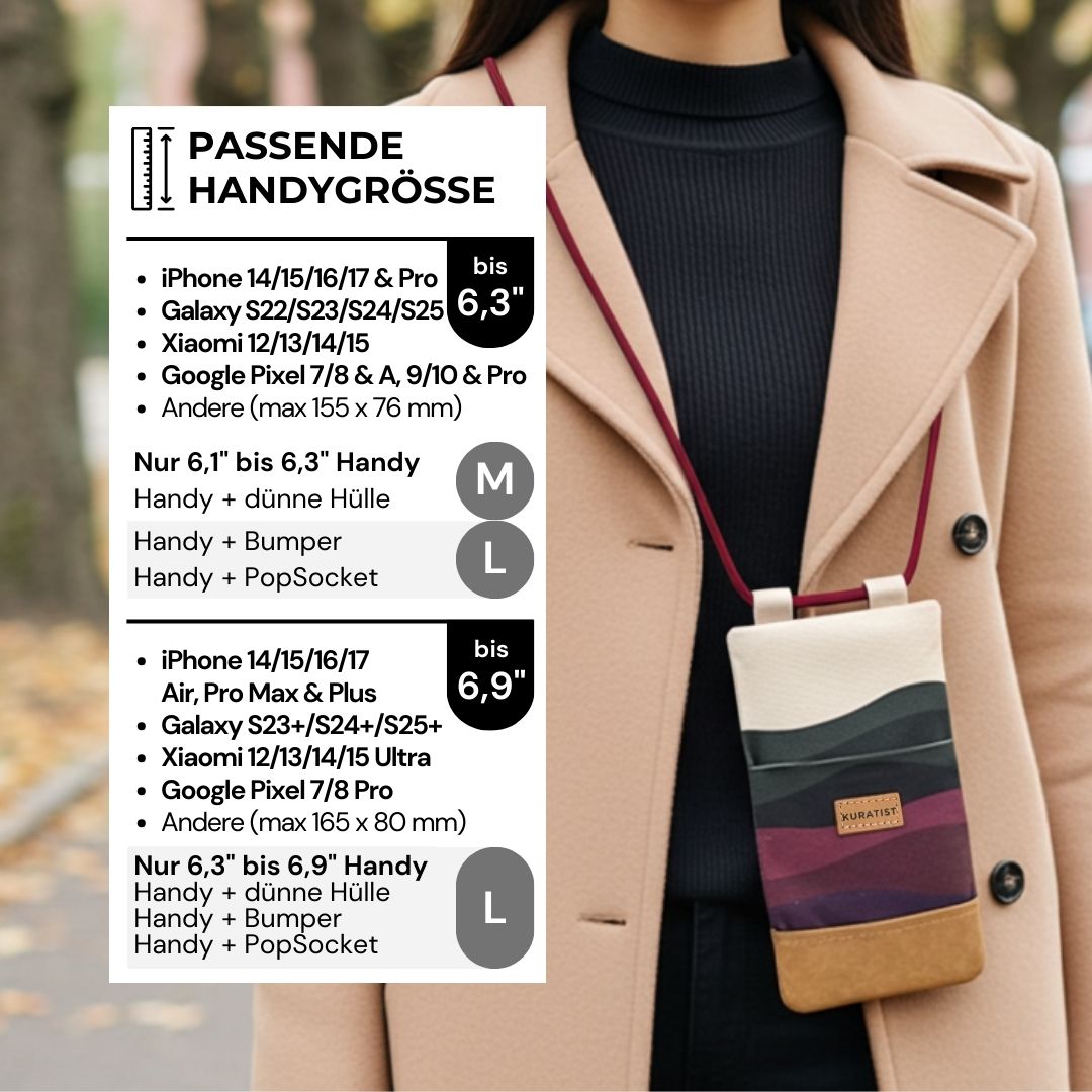 NELA Handytasche zum Umhängen Bedruckt - Handytasche zum Umhängen - Midnight Tide Paper - Kuratist