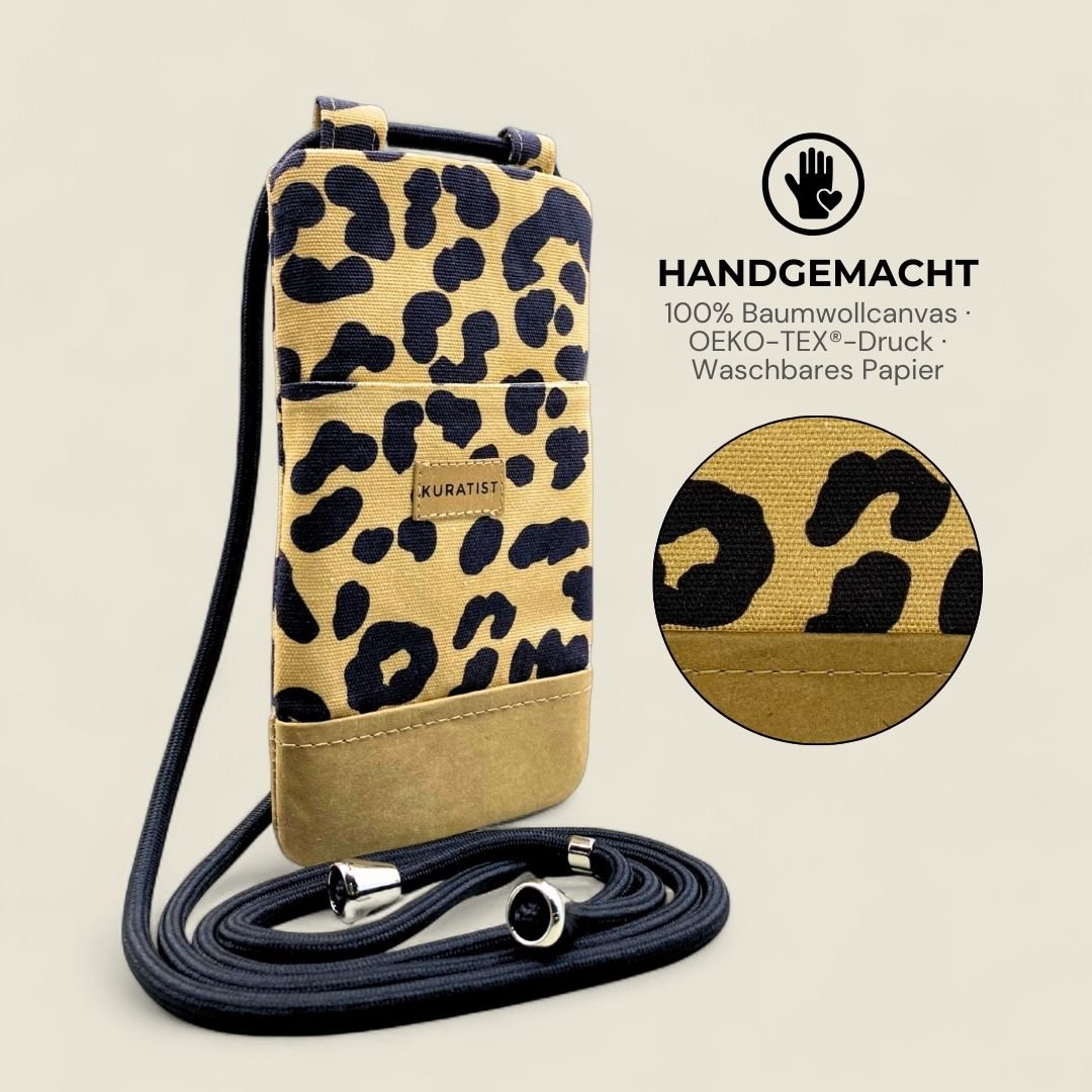NELA Handytasche zum Umhängen Bedruckt - Handytasche zum Umhängen - Leopard - Kuratist