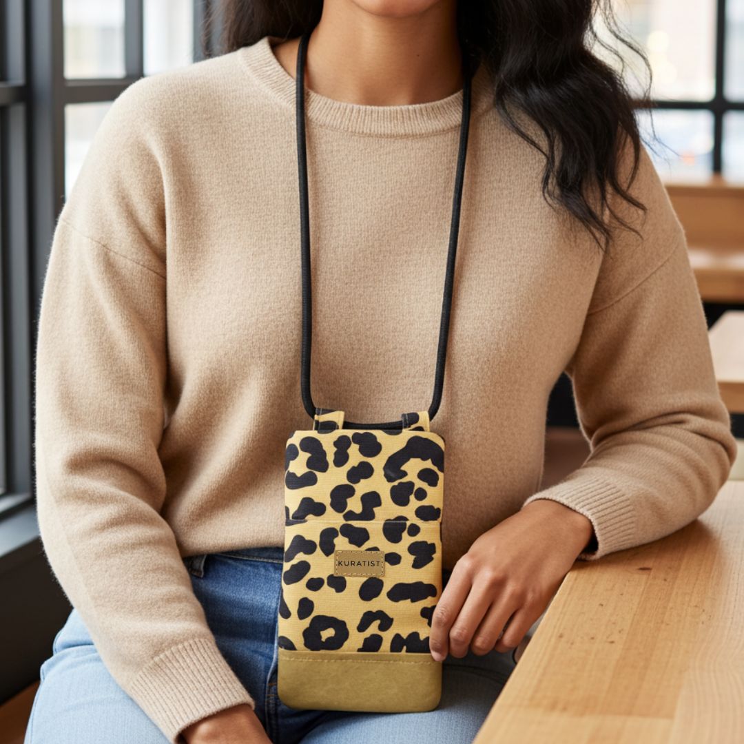 NELA Handytasche zum Umhängen Bedruckt - Handytasche zum Umhängen - Leopard - Kuratist