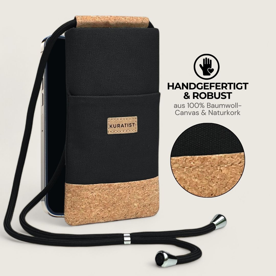 NELA Handytasche zum Umhängen - Handytasche zum Umhängen - Black Cork - Kuratist
