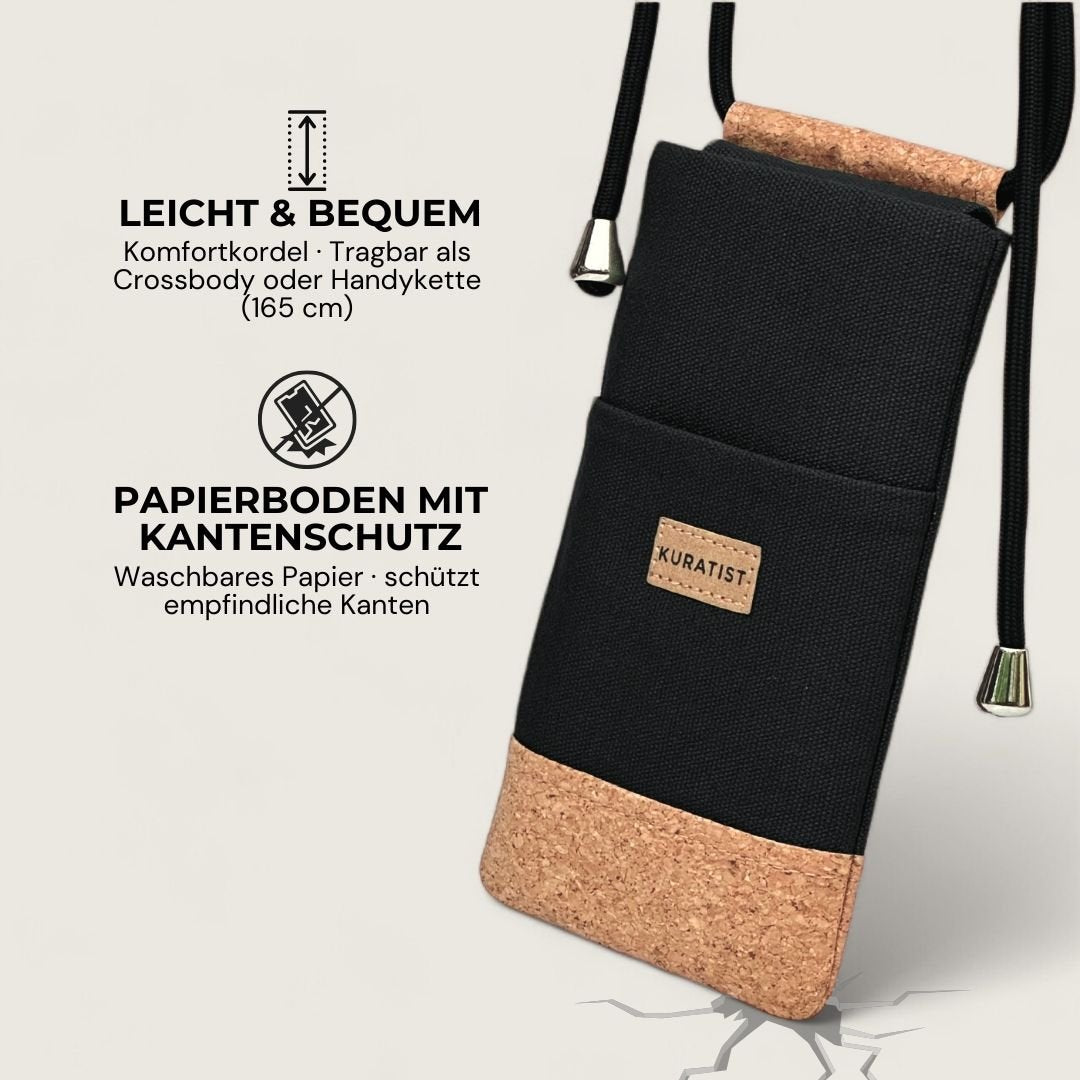 NELA Handytasche zum Umhängen - Handytasche zum Umhängen - Black Cork - Kuratist