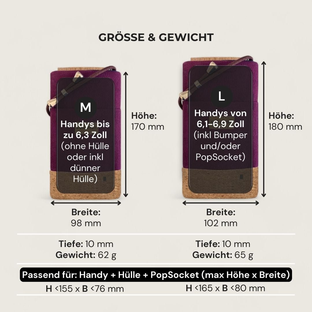 NELA Handytasche zum Umhängen - Handytasche zum Umhängen - Berry Cork - Kuratist